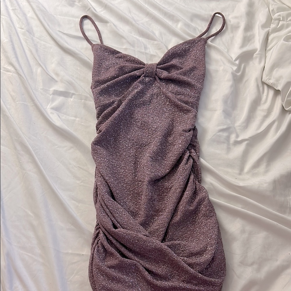 Elegant Purple Glitter Dress